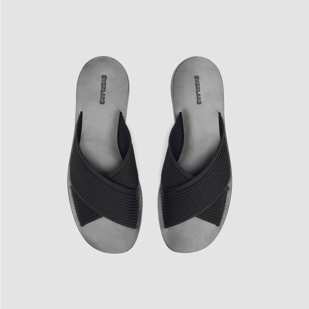 Everlane Day Crossover Sandal in Black, Size 8.5